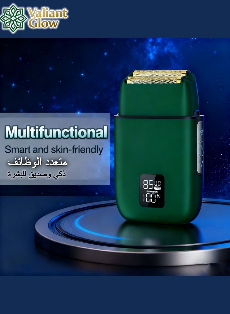 Valiant Glow High-end men's electric shaver with LED display | beard trimmer for men | Electric Cordless Shaver | mini shaver | Wet & Dry Waterproof Shaver. - Image 1