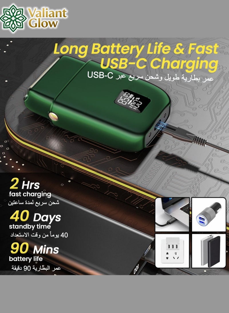 Valiant Glow High-end men's electric shaver with LED display | beard trimmer for men | Electric Cordless Shaver | mini shaver | Wet & Dry Waterproof Shaver. - Image 3