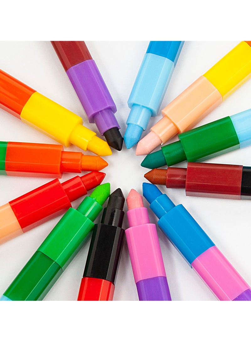 BLUE OCEAN 144 colors in 12 Big  Square Swop point Crayons, Pencil Crayons Kids Pens Stationary Supplies, Colouring Pencils Set, Toddler Twistable Coloured Crayons, Coloring Pencils, Assorted Crayons Party Bag - Image 2