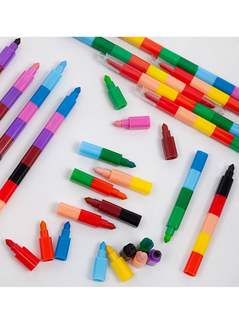 BLUE OCEAN 144 colors in 12 Big  Square Swop point Crayons, Pencil Crayons Kids Pens Stationary Supplies, Colouring Pencils Set, Toddler Twistable Coloured Crayons, Coloring Pencils, Assorted Crayons Party Bag - Image 5