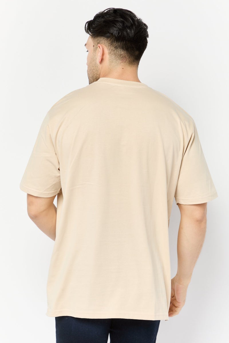 MARVEL Men Crew Neck Short Sleeve Graphic Print T-Shirt, Beige - Image 2