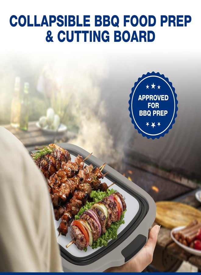 COSPARX 2-Pack Collapsible BBQ Prep Tub - Marinate, Drain & Prep - Large Food-Safe Container with Built-In Cutting Board & Strainer - Perfect for Grilling, Smoking & Outdoor Cooking - Image 2