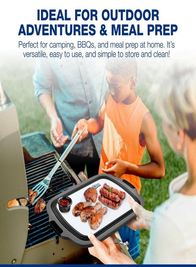 COSPARX 2-Pack Collapsible BBQ Prep Tub - Marinate, Drain & Prep - Large Food-Safe Container with Built-In Cutting Board & Strainer - Perfect for Grilling, Smoking & Outdoor Cooking - Image 4