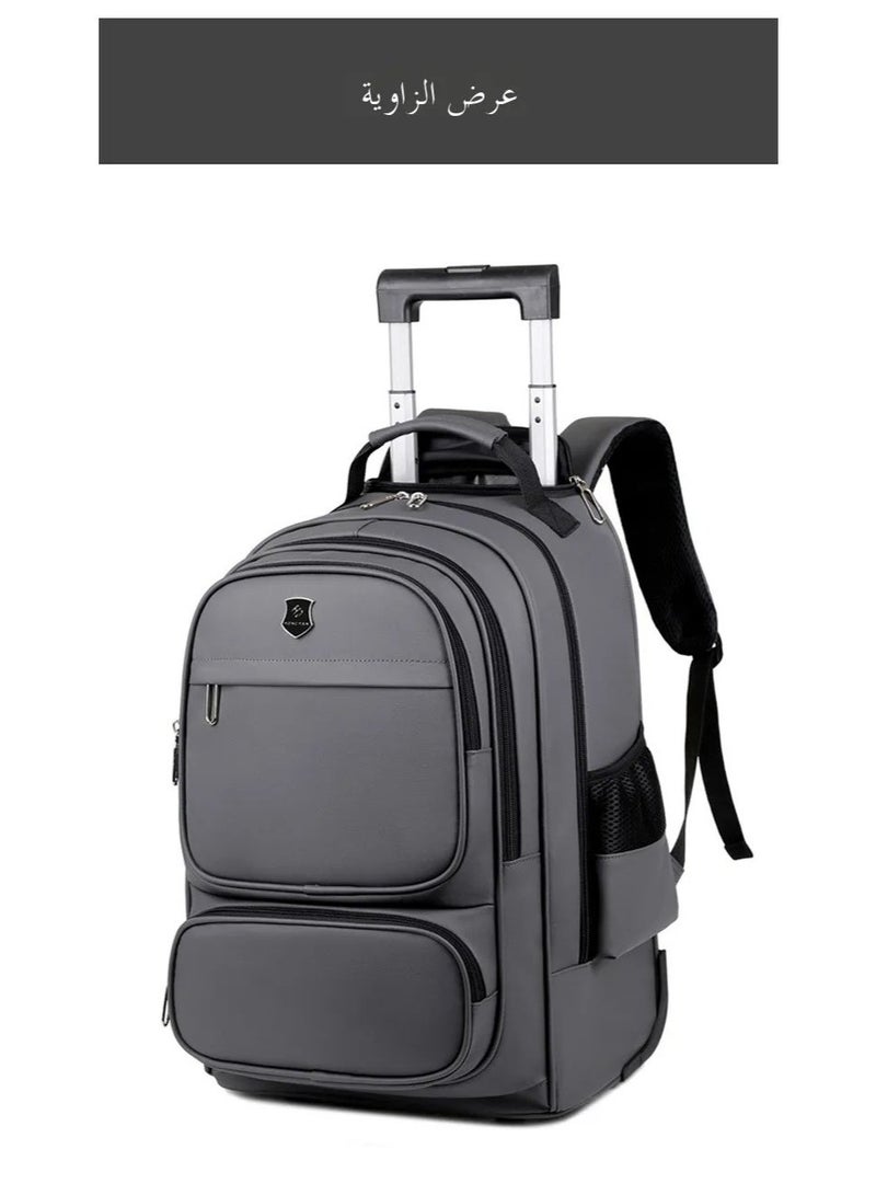 Rolling Travel Backpack with Retractable Handle â€“ 18 Inch Wheeled Business & School Laptop Bag for Men and Women, Multi-Compartment, Waterproof & Convertible Design - Image 2