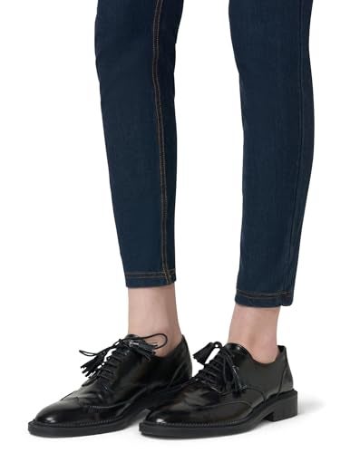 HUE Women's Essential Denim Leggings - Pull On Stretch Jeans (Deep Indigo Wash, Large) - Image 5