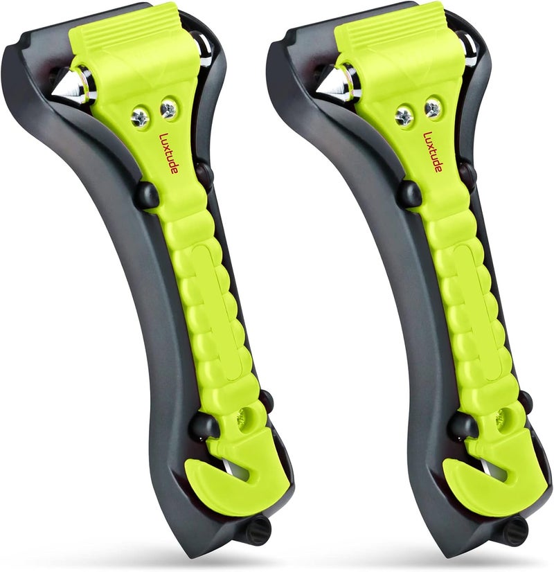 Luxtude Car Window Breaker and Seatbelt Cutter, Car Emergency Escape Tool with Glass Breaker Seat Belt Cutter, 2-in-1 Car Safety Hammer, Premium Carbon Steel Automotive Life Rescue Tools Kit, 2 Packs - Image 1
