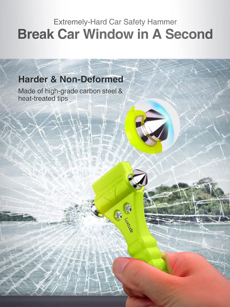 Luxtude Car Window Breaker and Seatbelt Cutter, Car Emergency Escape Tool with Glass Breaker Seat Belt Cutter, 2-in-1 Car Safety Hammer, Premium Carbon Steel Automotive Life Rescue Tools Kit, 2 Packs - Image 2