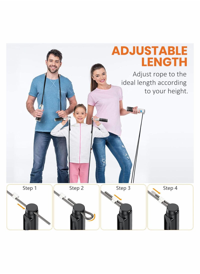 SYOSI - Jump Rope Adjustable Multifun Speed Skipping with Calorie Counter Cordless Digital and Alarm Reminder for Fitness Exercise Workout Boxing MMA Gym Lose Fat - Image 1