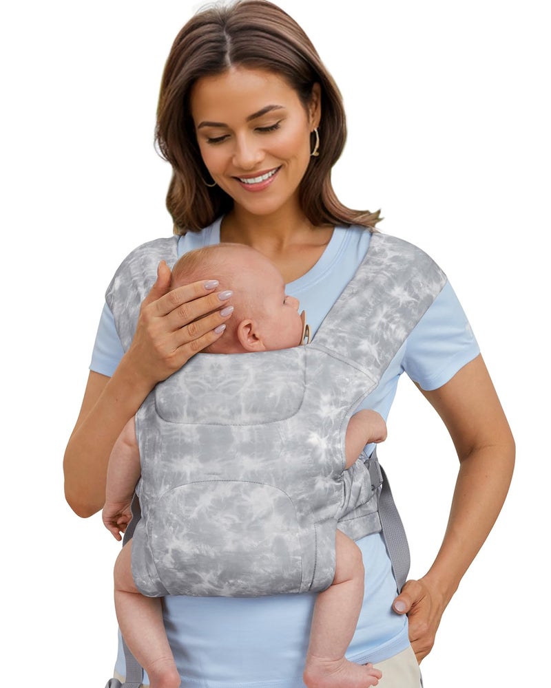 KIDIRA Newborn Carrier Cozy Baby Carrier Ergonomic Baby Wrap CarrierTieDyeGre - Image 2