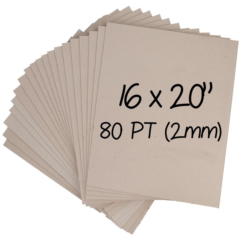 Navy Penguin Heavy-Duty Chipboard Sheets 16 x 20 in - 80 PT (2mm) Thick - 20 Large Sheets of Chip Board for Binding Covers, Book Boards, Backing and Crafts - Sturdy Alternative to Thin Cardboard Sheets - Image 1