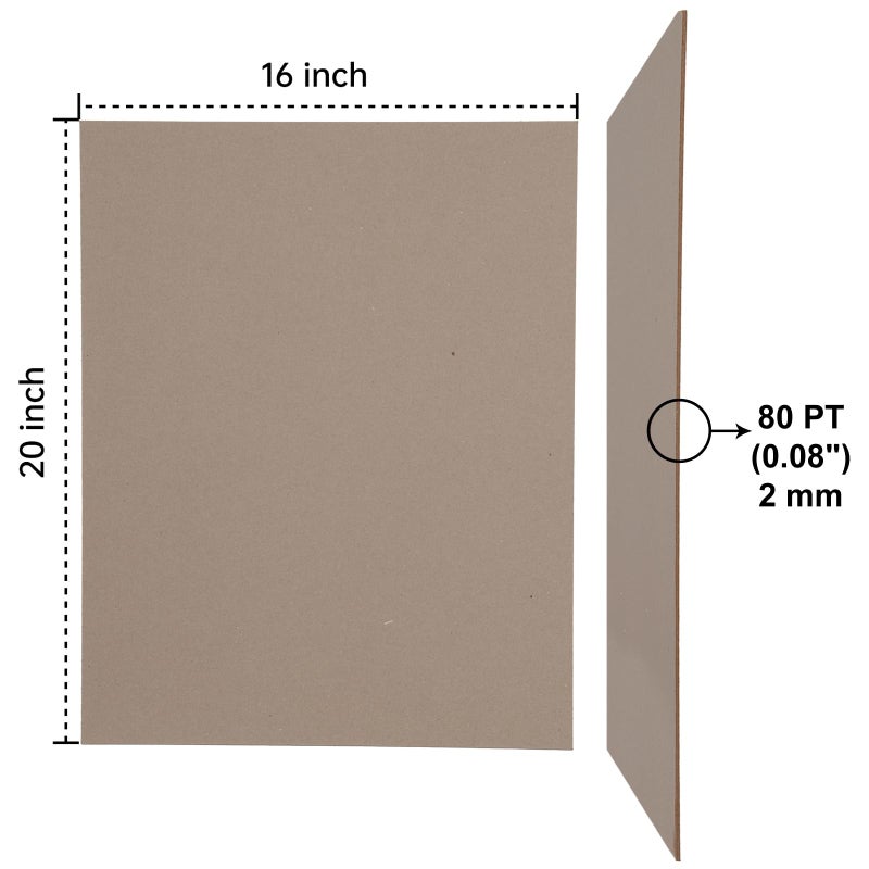 Navy Penguin Heavy-Duty Chipboard Sheets 16 x 20 in - 80 PT (2mm) Thick - 20 Large Sheets of Chip Board for Binding Covers, Book Boards, Backing and Crafts - Sturdy Alternative to Thin Cardboard Sheets - Image 4