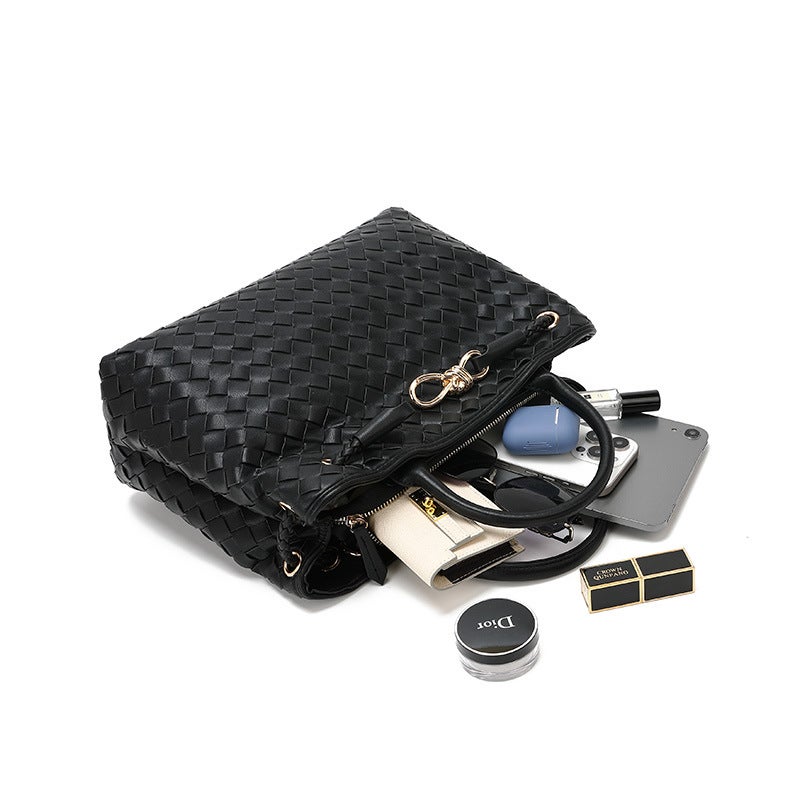 New Hand Woven Bag Horizontal Handbag Bow Design Rope Buckle Large Capacity Single Shoulder Crossbody Women'S Bag - Image 5