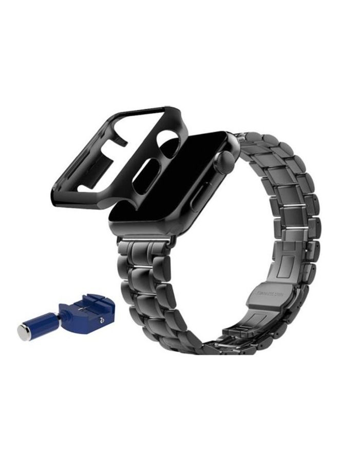 HuHa Replacement Strap Watchband For Apple Watch Series 7 41mm / 6 / SE / 5 / 4 40mm / 3 / 2 / 1 38mm Black - Image 1
