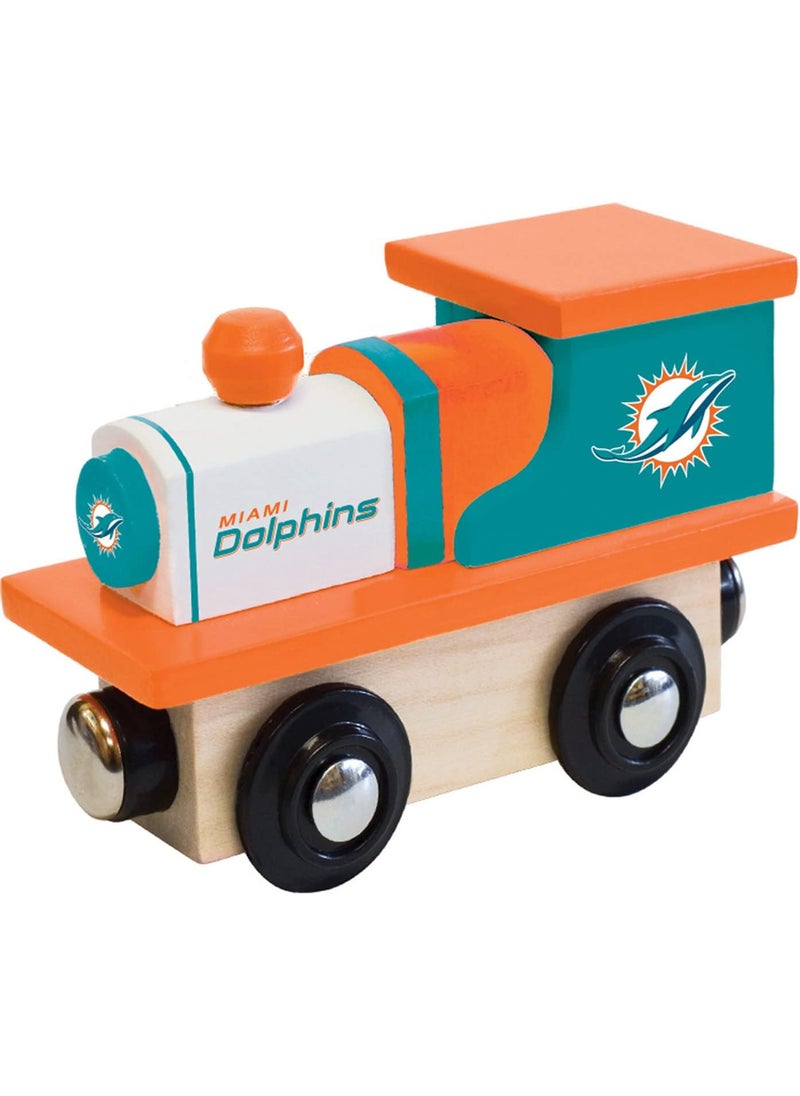 MasterPieces MasterPieces Wood Train Engine  NFL Miami Dolphins  Officially Licensed Toddler  Kids Toy  - Image 1