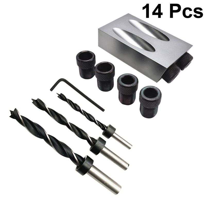 68 PCS Per Set Small Size Woodworking Use Hole Drill Use 15 Degree Angle Inclined Hole Grey - Image 4