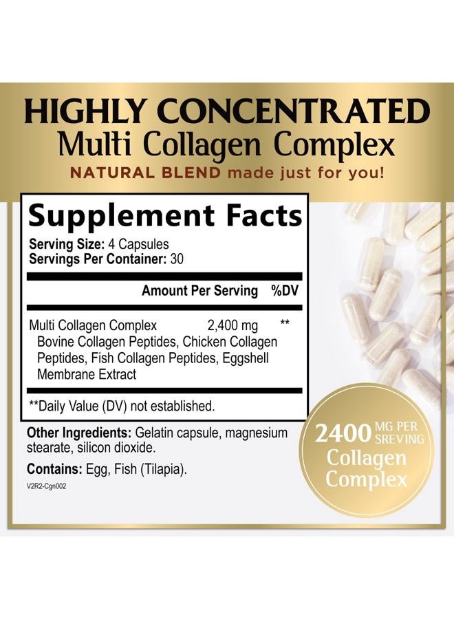 Hello Lovely! Multi Collagen Peptides for Women – 2400mg Best Hydrolyzed Collagen Complex with 5 Types (I, II, III, V, X) - Grass Fed - Hair, Skin, Nail, Bone & Joint Support for Beauty & Wellness – 120 Capsules - Image 2