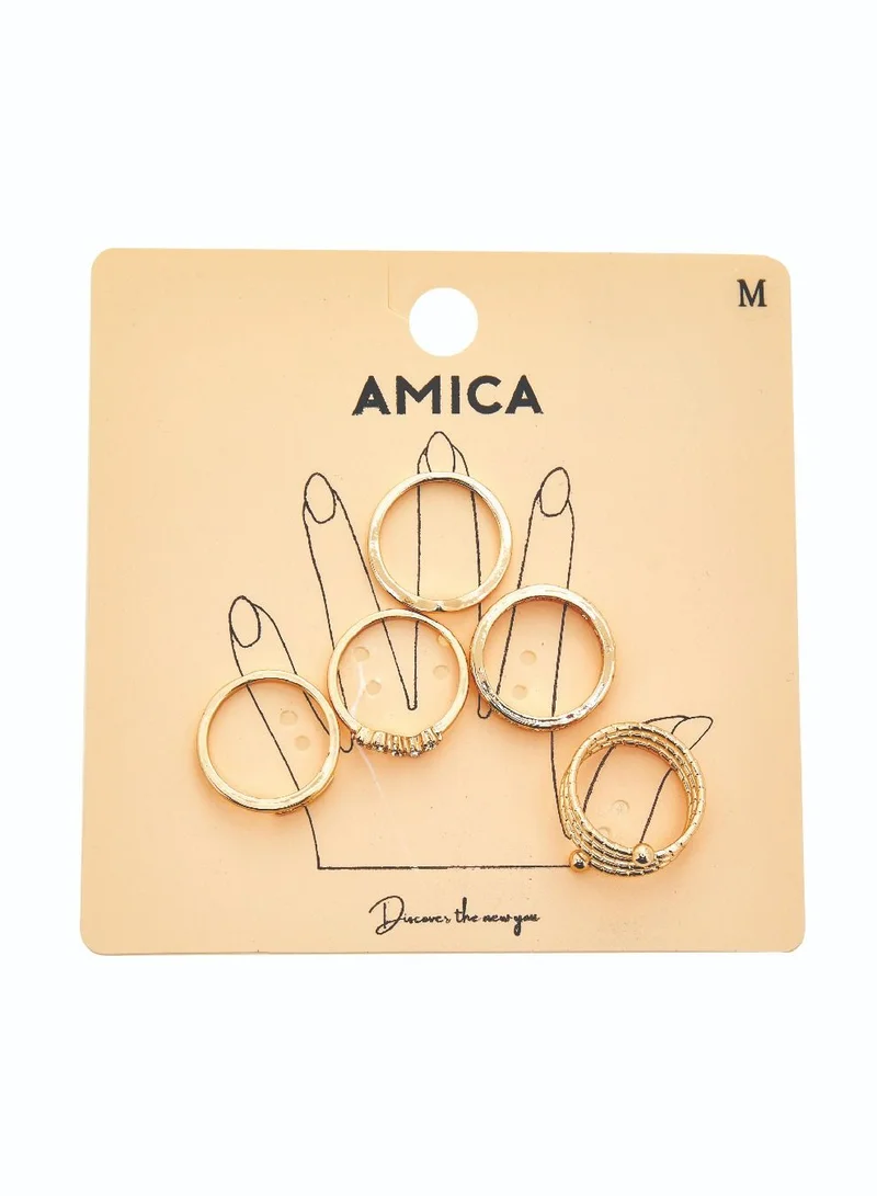 AMICA Set of 5 Assorted Rings