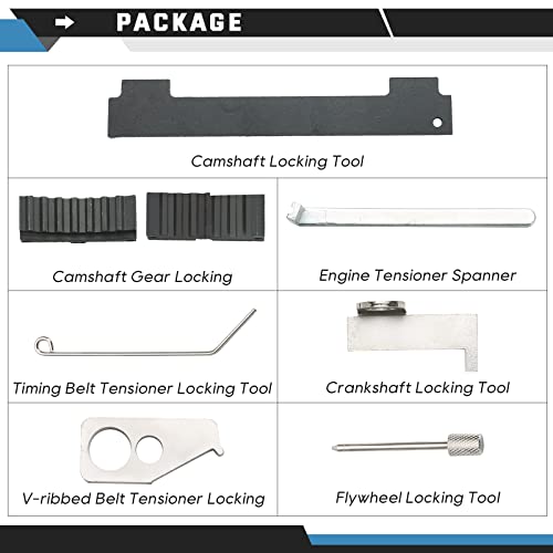 ATPEAM Engine Camshaft Tensioning Locking Alignment Timing Belt Tool Kit Compatible with Chevy Cruze Aveo Alfa Romeo Fiat 16V 1.4 1.6 1.8 en6340 km6340 - Image 2