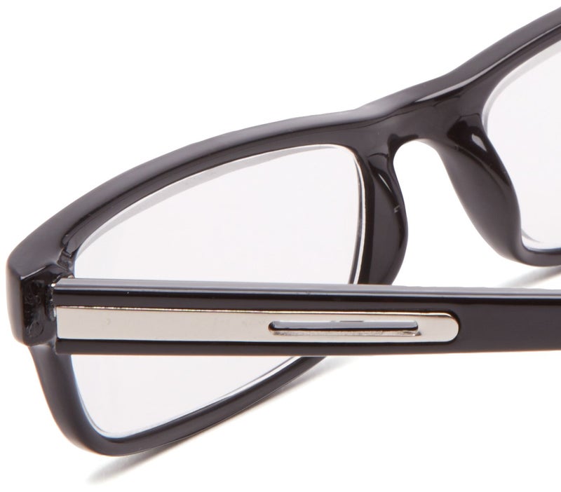 Foster Grant Men's Brandon Rectangular Reading Glasses, Shiny Black/Transparent, 50 Mm US - Image 4