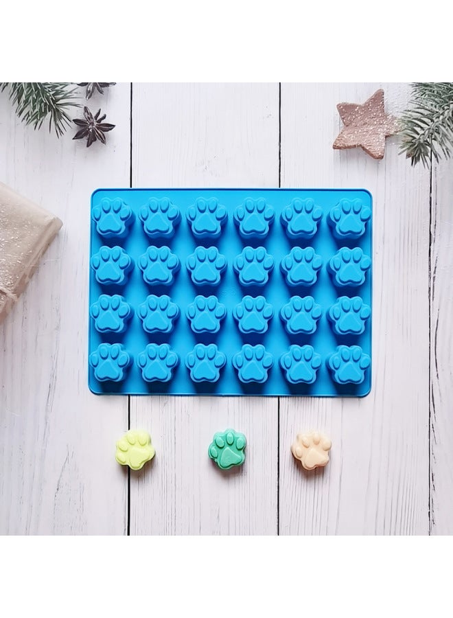 24 Consecutive Cat Paw 659 Chocolate Cookie Silicone Mold Candy Pudding Dessert Mold Cake Baking Utensils-Color:Rice Powder - Image 2