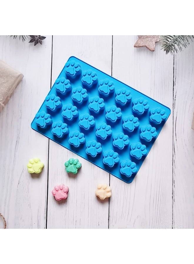 24 Consecutive Cat Paw 659 Chocolate Cookie Silicone Mold Candy Pudding Dessert Mold Cake Baking Utensils-Color:Rice Powder - Image 5