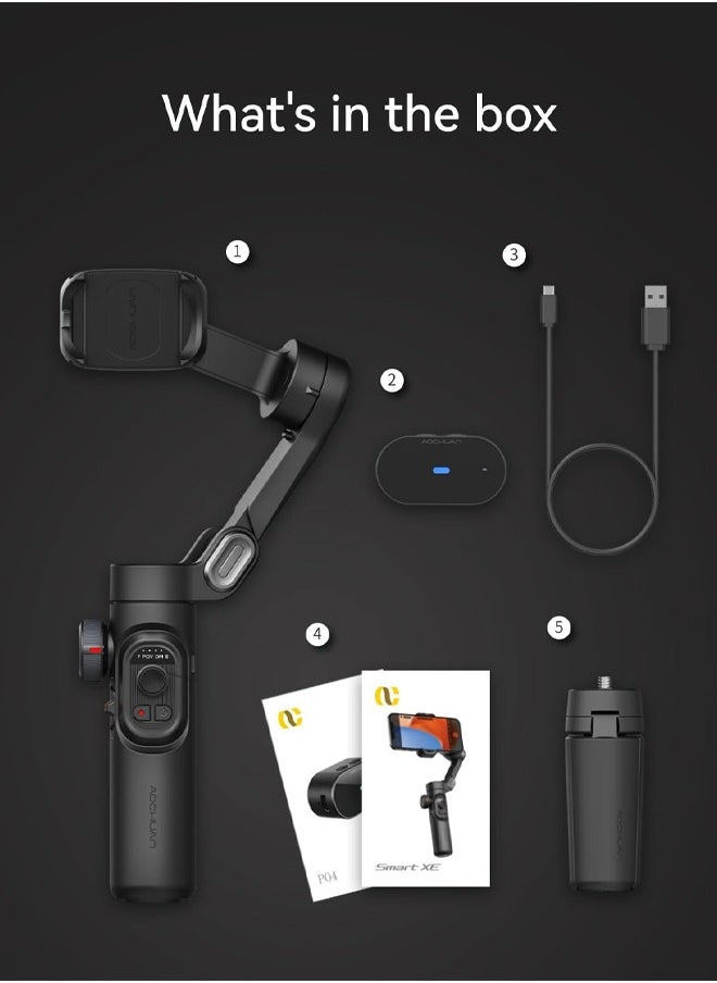 AOCHUAN Gimbal Stabilizer for iPhone with AI Tracking Sensor, Gimbal with Focus Wheel for iPhone/Android, Phone Stabilizer with 7.0 Anti-Shake for Video Recording-Smart XE AI
