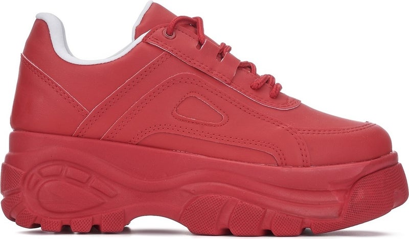 İmershoes حذاء رياضي نسائي يومي ذو نعل مرتفع 6 سم أسود - أبيض - بيج - جلد لامع - جلد سويدي 001  - Image 1