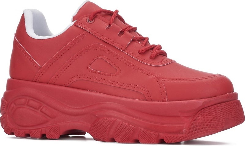 İmershoes حذاء رياضي نسائي يومي ذو نعل مرتفع 6 سم أسود - أبيض - بيج - جلد لامع - جلد سويدي 001  - Image 2