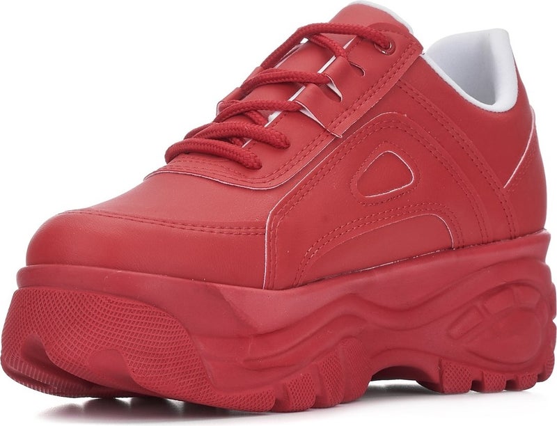 İmershoes حذاء رياضي نسائي يومي ذو نعل مرتفع 6 سم أسود - أبيض - بيج - جلد لامع - جلد سويدي 001  - Image 3