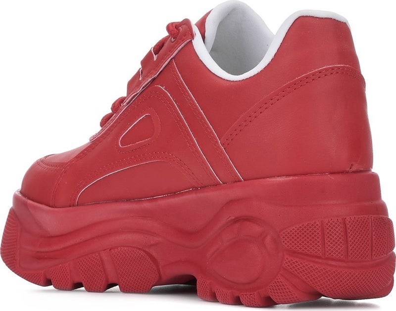 İmershoes حذاء رياضي نسائي يومي ذو نعل مرتفع 6 سم أسود - أبيض - بيج - جلد لامع - جلد سويدي 001  - Image 4