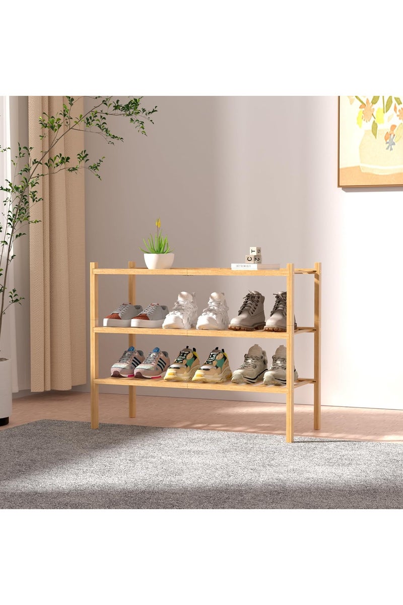 【Multifunctional Storage Rack】This cute kids shoe racks keeps your shoes organized.Natural bamboo texture is suitable for almost any home decoration.Also, this floor shoe rack has multiple uses to help you organize everyday items in your bathroom, living room, office, kitchen, such as toiletries, towels, clutter, decorations, books, plants, shoes and small appliances. It maximizes space, simplifies organization, and maintains an uncluttered environment. - Image 2