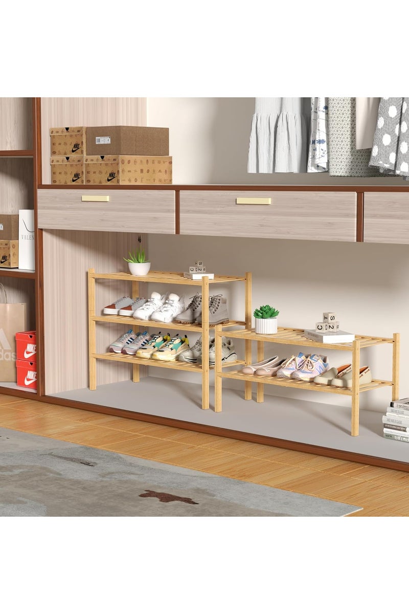 【Multifunctional Storage Rack】This cute kids shoe racks keeps your shoes organized.Natural bamboo texture is suitable for almost any home decoration.Also, this floor shoe rack has multiple uses to help you organize everyday items in your bathroom, living room, office, kitchen, such as toiletries, towels, clutter, decorations, books, plants, shoes and small appliances. It maximizes space, simplifies organization, and maintains an uncluttered environment. - Image 4