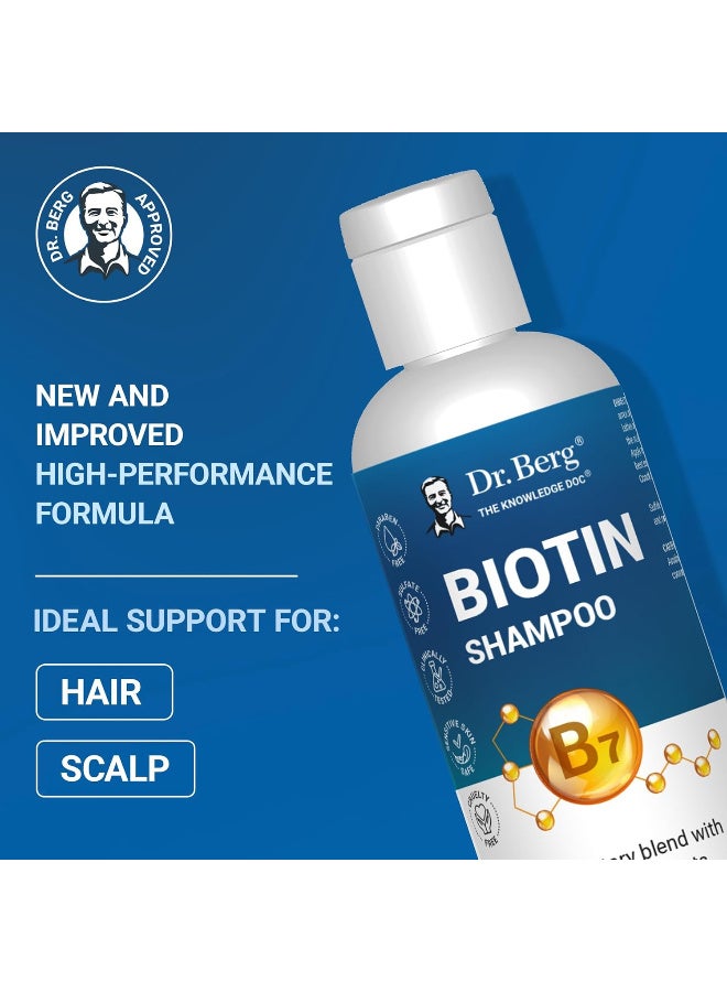 Dr. Berg Nutritional Biotin Shampoo for Men & Women (Improved High-Performance Formula) - Independently Tested & Certified Paraben- Sulfate- & Silicone-Free - Infused w/Biotin, Argan Oil & Botanicals - 8 Fl oz - Image 2