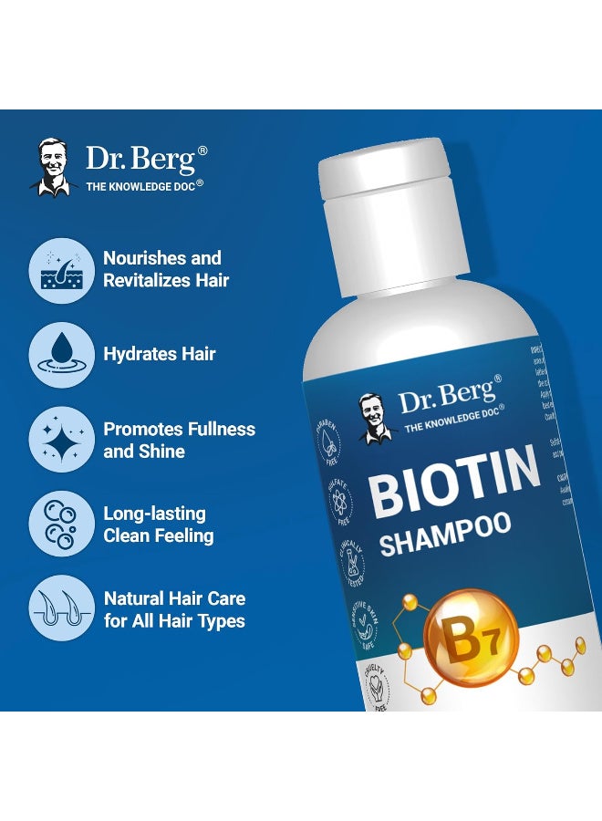 Dr. Berg Nutritional Biotin Shampoo for Men & Women (Improved High-Performance Formula) - Independently Tested & Certified Paraben- Sulfate- & Silicone-Free - Infused w/Biotin, Argan Oil & Botanicals - 8 Fl oz - Image 3