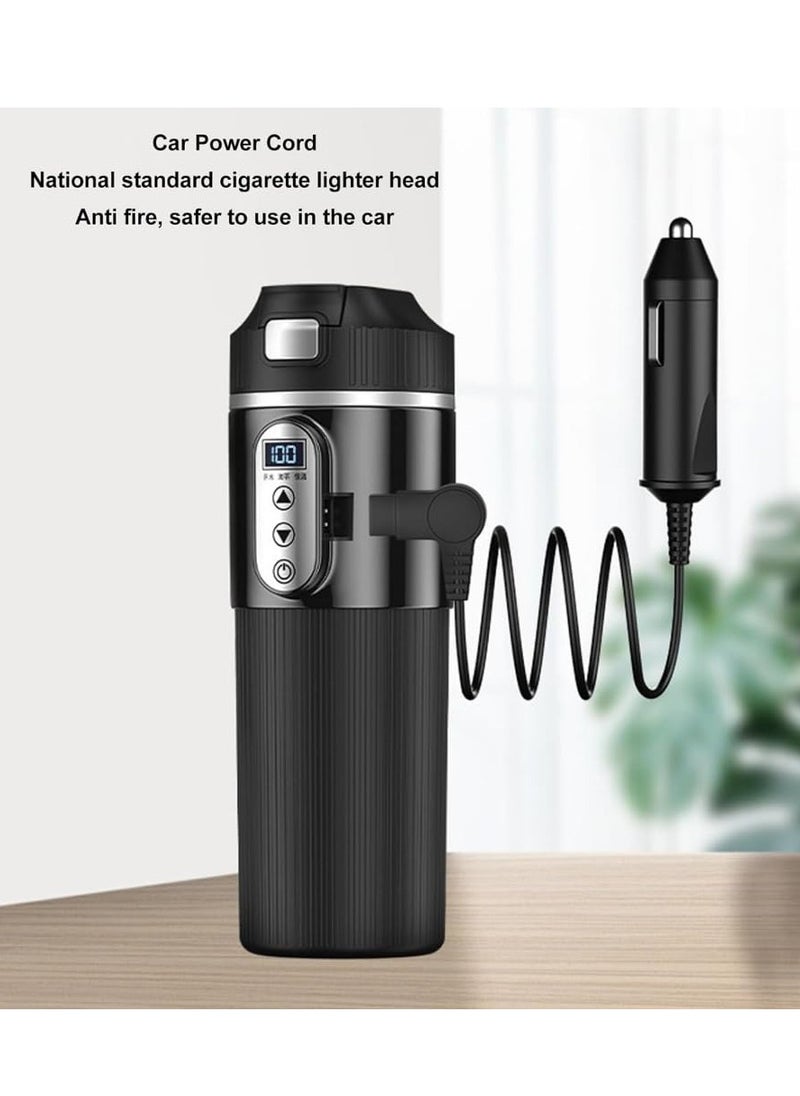 Excefore 12V/24V Car Heating Cup, 500ML Portable Electric Water Boiler, 304 Stainless Steel, Digital Display, Anti-Spill Lid, Leakproof, Variable Temperature Control, Ideal for Car/Truck Travel  - Image 3