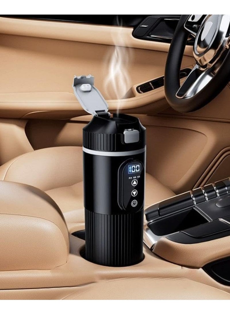 Excefore 12V/24V Car Heating Cup, 500ML Portable Electric Water Boiler, 304 Stainless Steel, Digital Display, Anti-Spill Lid, Leakproof, Variable Temperature Control, Ideal for Car/Truck Travel  - Image 4
