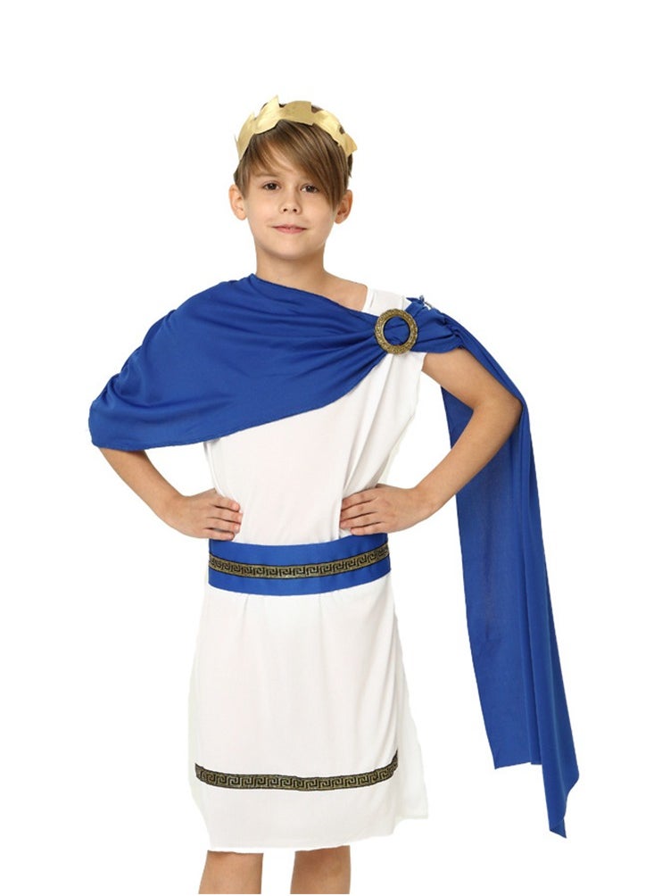 Al Aoyama Greek Toga Costume for Kids Roman Halloween Nobility Boy Cosplay Kids' Roman Outfit  - Image 3