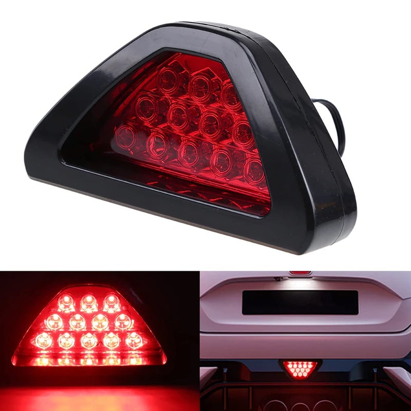 DHANVINE Triangular LED Brake/Tail/Warning/Flashing Light 12LED RED Color Compatible with Tata Safari Dicor - Image 2