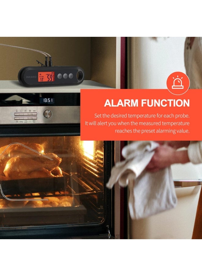 إنك بيرد ميزان حرارة الطعام الرقمي من اينك بيرد، مجسات خارجية، قراءة فورية، مقياس حرارة اللحوم، اضاءة خلفية كبيرة LCD، تنبيهات درجة الحرارة، ميزة النوم التلقائي، معايرة مثالية لطهي اللحوم والاسماك والحساء - Image 5