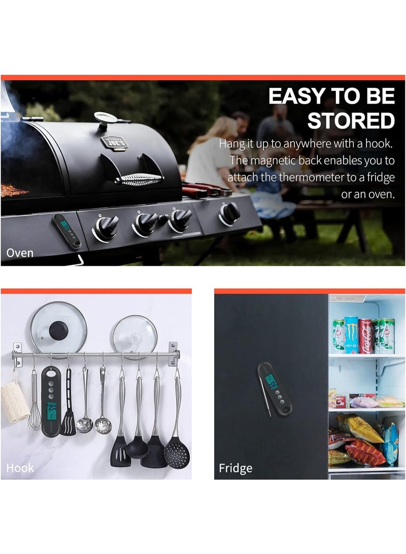 إنك بيرد ميزان حرارة الطعام الرقمي من اينك بيرد، مجسات خارجية، قراءة فورية، مقياس حرارة اللحوم، اضاءة خلفية كبيرة LCD، تنبيهات درجة الحرارة، ميزة النوم التلقائي، معايرة مثالية لطهي اللحوم والاسماك والحساء - Image 3