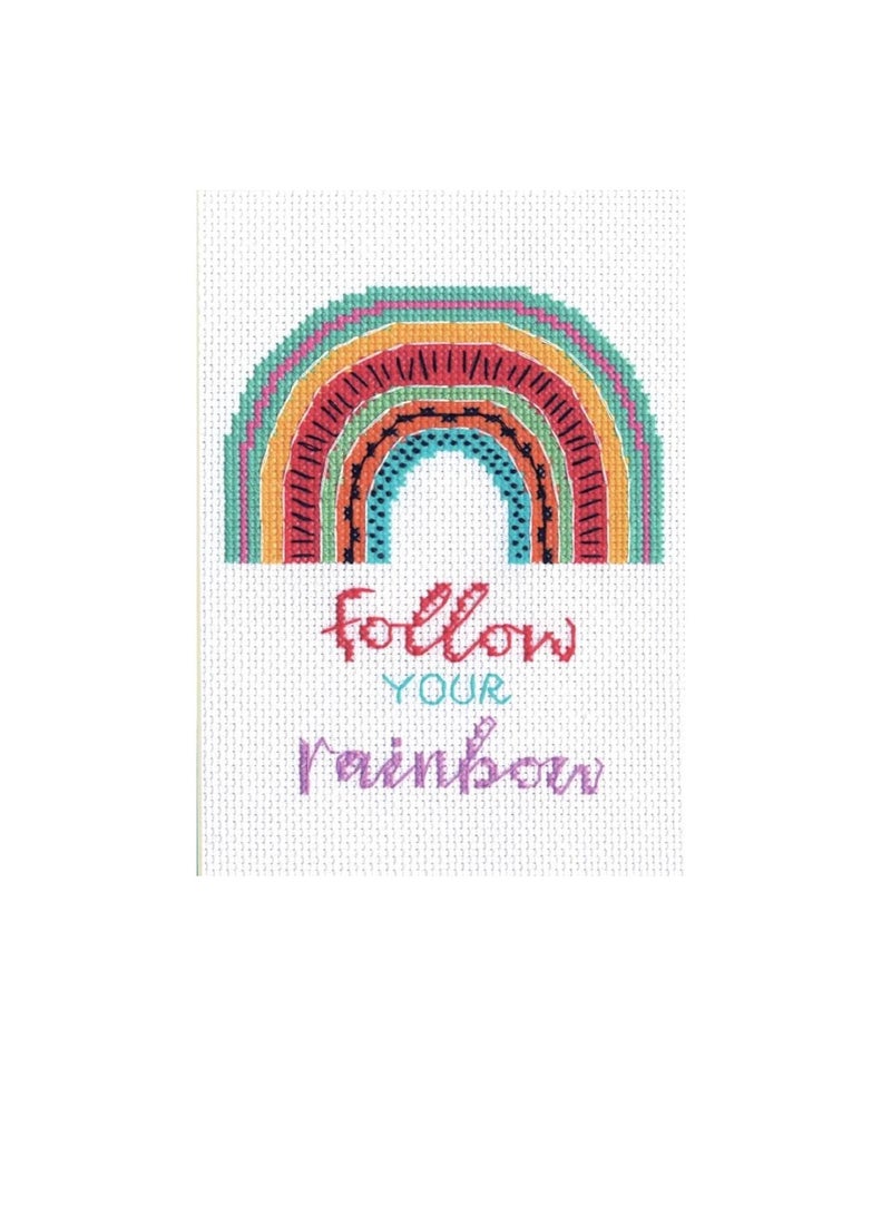 Cross Counted Cross Stitch Kit 5in x 7in Follow Your Rainbow - Image 3