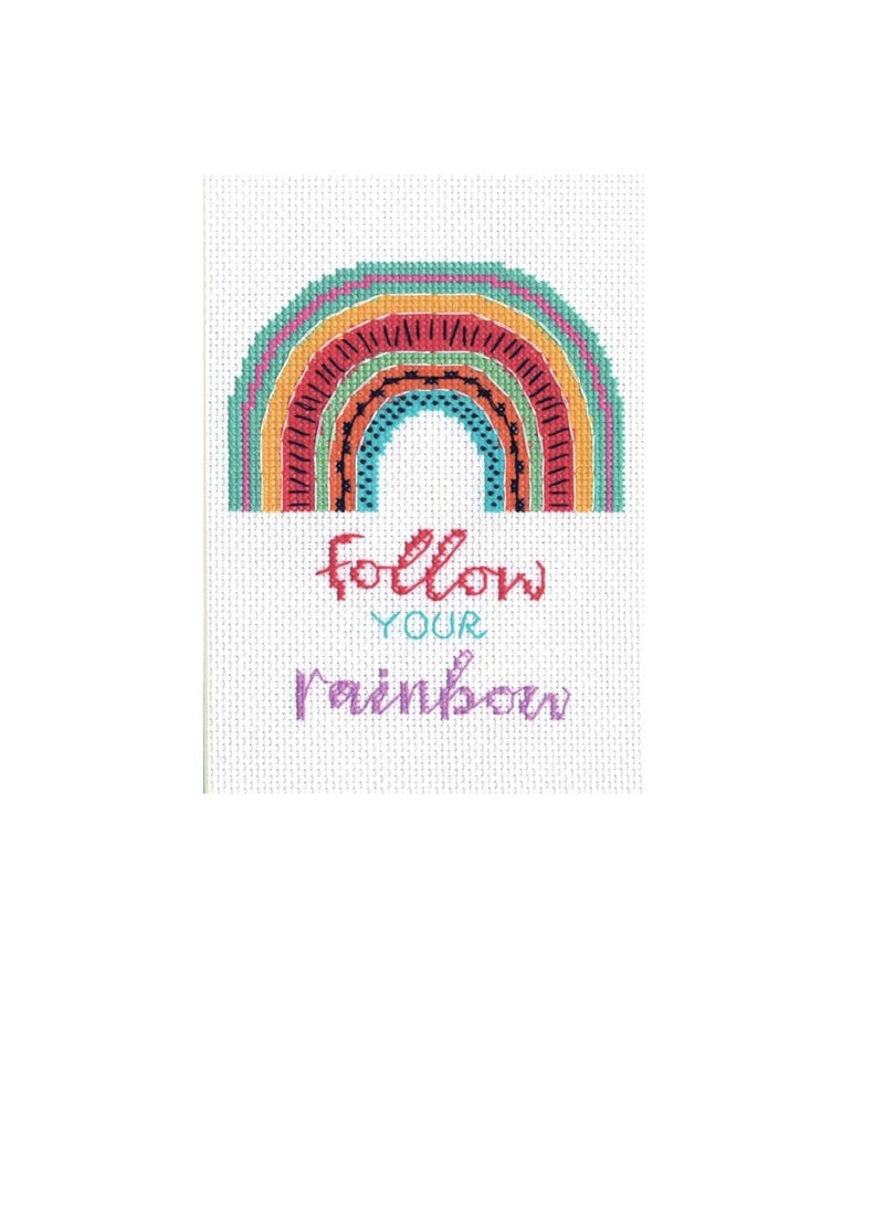 Cross Counted Cross Stitch Kit 5in x 7in Follow Your Rainbow - Image 2