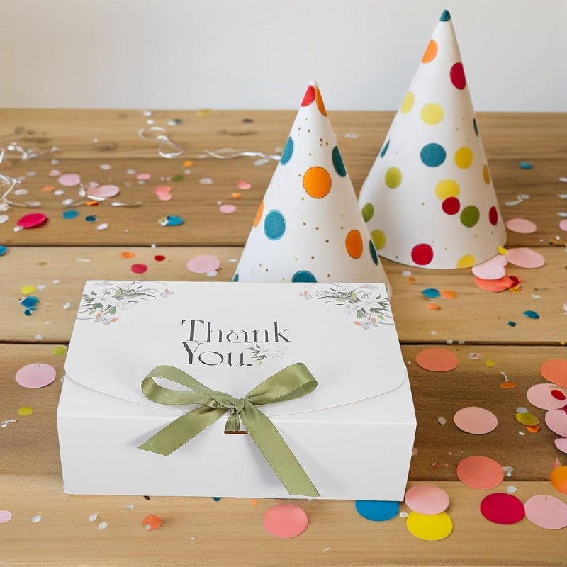 MINAOLULUS 10pcs Ribbon Paper Boxes with Lid for Birthday and Wedding Party Favor Bags, Decorative Mini Goodie Bags for Shower and Special Occasions - Image 5