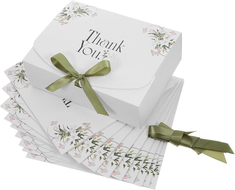 MINAOLULUS 10pcs Ribbon Paper Boxes with Lid for Birthday and Wedding Party Favor Bags, Decorative Mini Goodie Bags for Shower and Special Occasions - Image 1