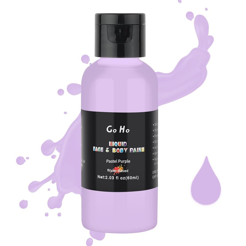 Go Ho Go Ho Pastel Purple Face Body Paint(2.1 oz),Pastel Purple Makeup Water Based Face Paint and Body Paint for Airbrush Makeup Special FX, Cosplay, and Halloween Make up