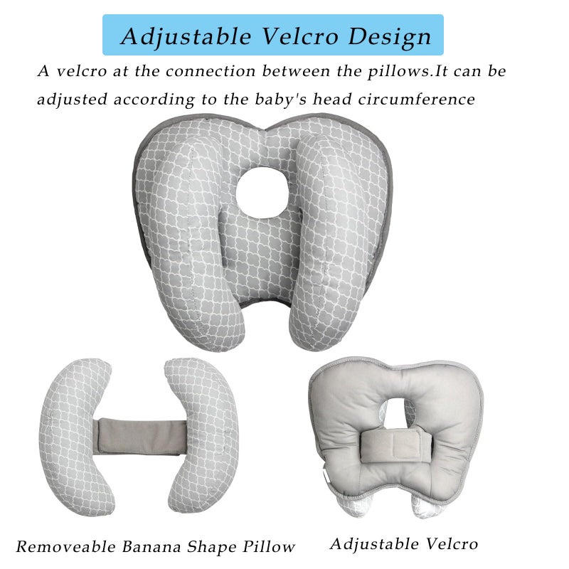 Yufiova Baby Head and Neck Support -Upgrade 2 in 1 Baby Travel Pillow Banana Shape Adjustable Baby Support Pillow,Toddler Car Seat Stroller Neck Support Travel Pillow for Toddler Boys Girls - Image 2