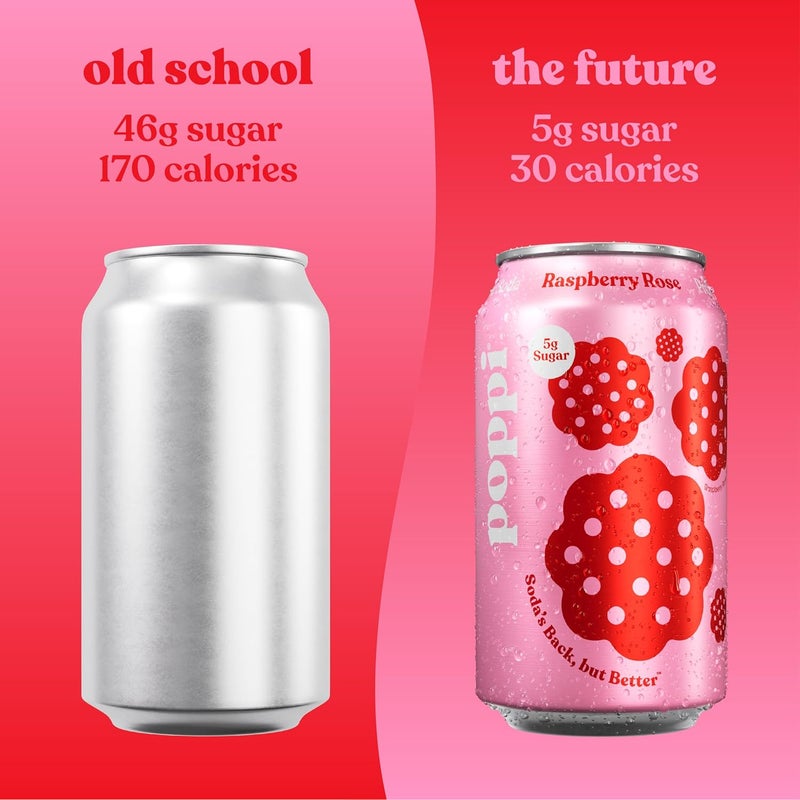 Poppi عبوة متنوعة من مشروبات بوبّي الفوّارة البروبيوتيك مع خل التفاح - 12 أونصة سائلة (عبوة من 12) - Image 5