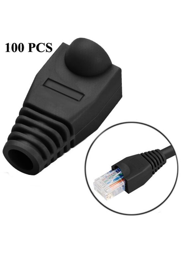 BURAQ Network Cable Boots Cap Cover for RJ45, Black (100 pcs in one packaging , the price is for 100 pcs)(Black) - Image 1