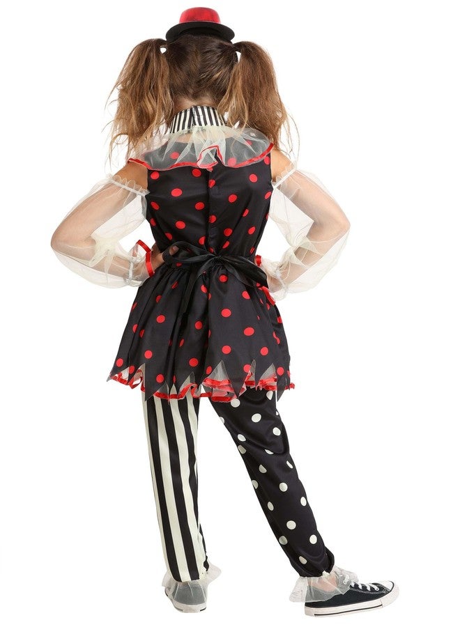 Fun Costumes Girl's Creepy Clown Costume - Scary Circus Clown Halloween Costume for Kid's Vintage - Creepy Doll Cosplay - Large - Multicolor - Image 2