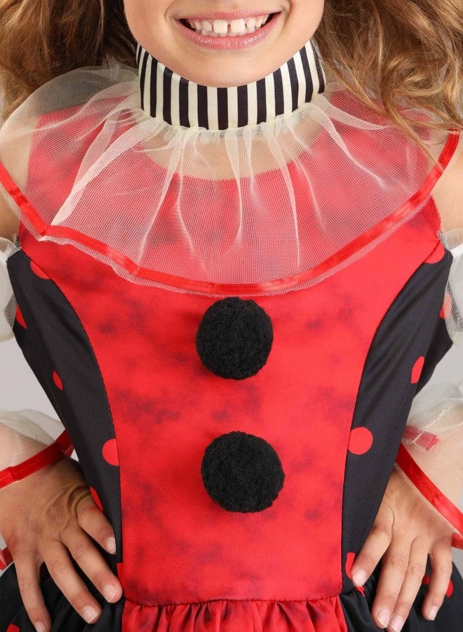 Fun Costumes Girl's Creepy Clown Costume - Scary Circus Clown Halloween Costume for Kid's Vintage - Creepy Doll Cosplay - Large - Multicolor - Image 5